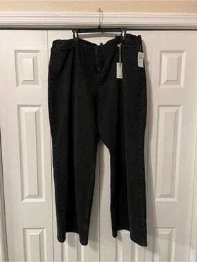 Good American GWLPO235B Jeans Pull On Elastic Waist Straight Leg Size 3XL NWT